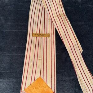 Vintage Donna Karan Red and Gold Striped Tie